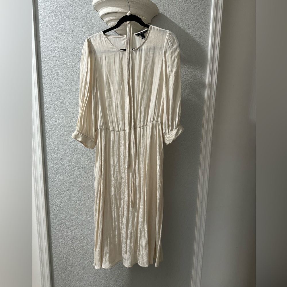 Banana Republic Cream Floral Jacquard Midi Dress